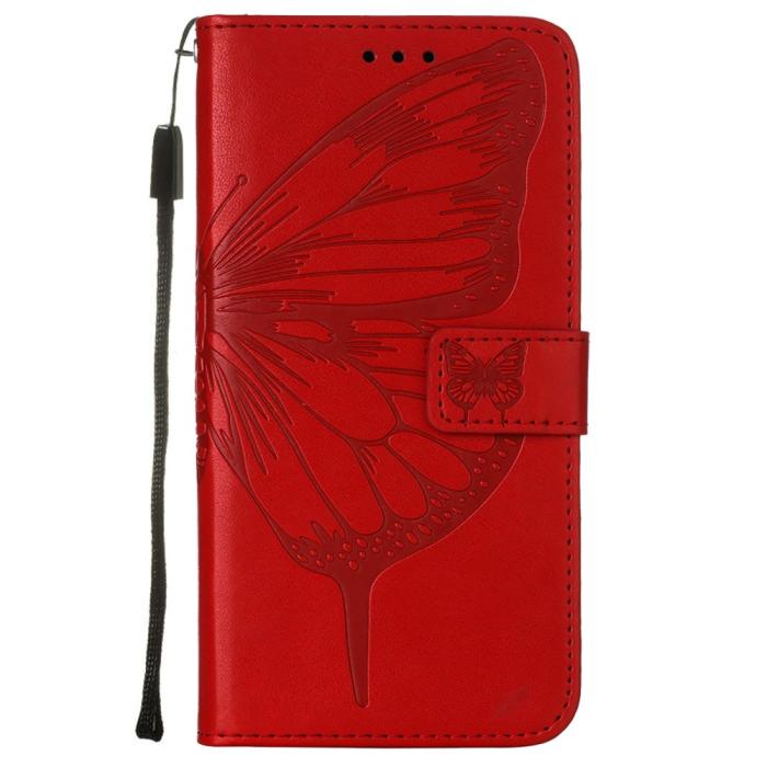 Bild 2, Xiaomi Redmi 9A / 9AT Fodral Butterfly Röd
