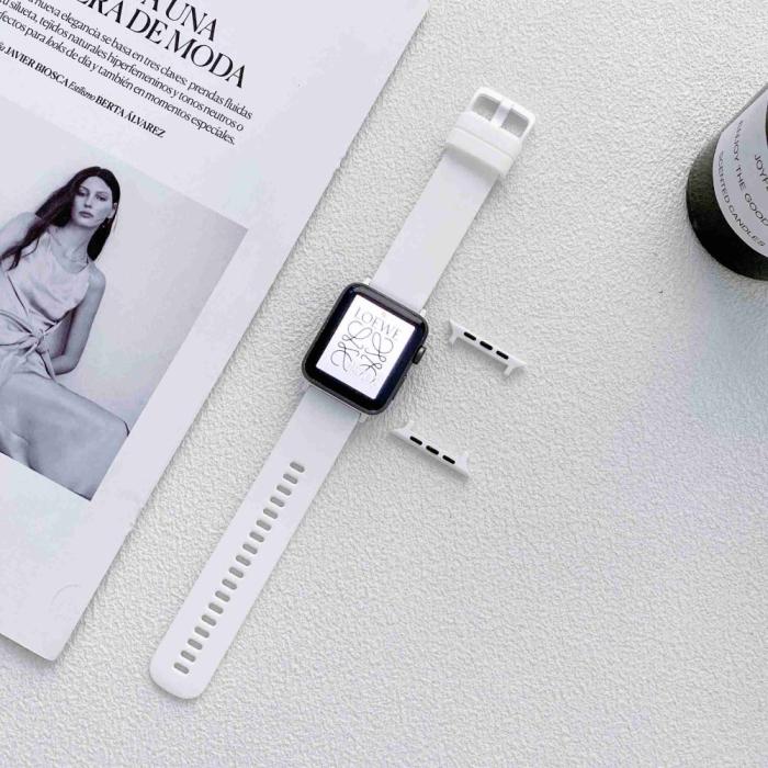 Bild 2, Apple Watch 41/40/38 mm Armband Silikon Vit