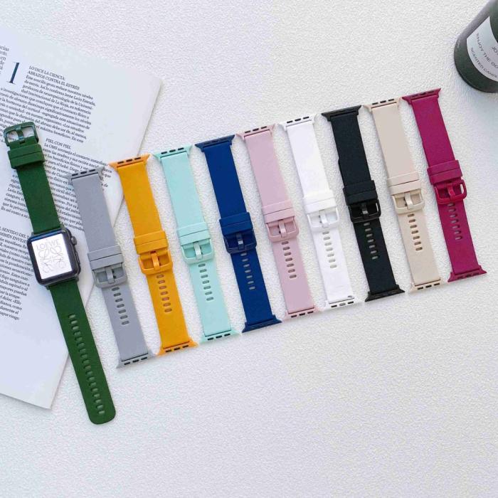 Bild 5, Apple Watch 41/40/38 mm Armband Silikon Vit