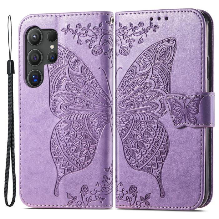 Bild 1, Samsung Galaxy S24 Ultra Fodral Big Butterfly Ljus Lila
