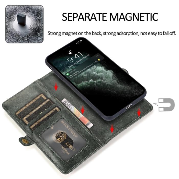 Bild 3, iPhone 14 Pro 2in1 Fodral Magnet Med Frontficka Grön