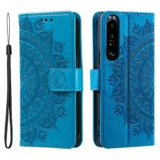 Sony Xperia 1 VI Mandala Läder Fodral Blå