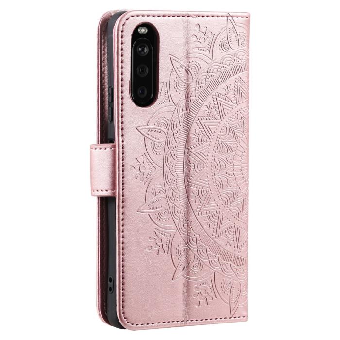 Bild 6, Sony Xperia 10 VI Mandala Läder Fodral Roséguld