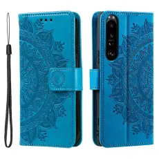 Sony Xperia 1 VI Mandala Läder Fodral Blå
