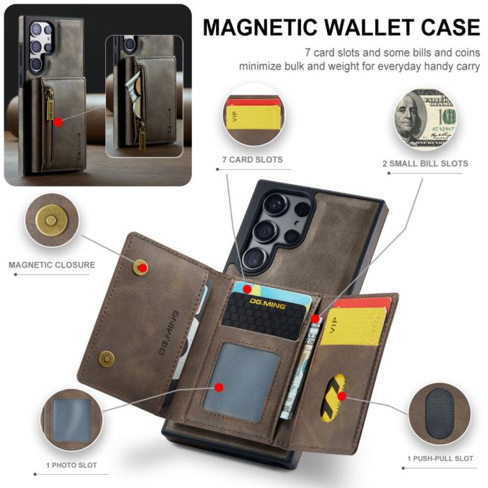 Bild 6, DG.MING Galaxy S24 Skal 2in1 Magnetisk Avtagbart RFID Kortfack