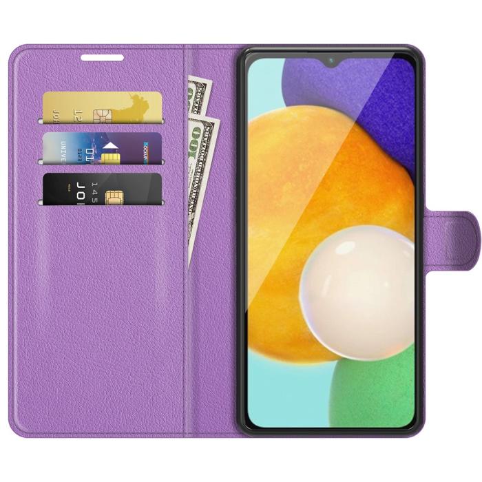 Bild 4, Samsung Galaxy A04s / A13 5G Fodral Litchi Läder Lila