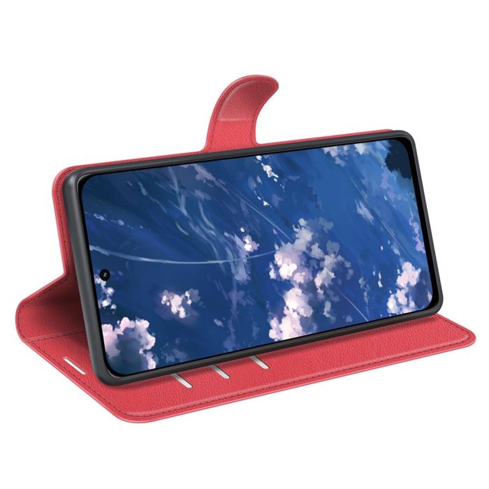 Bild 3, Motorola Moto G32 Fodral Litchi Läder Röd