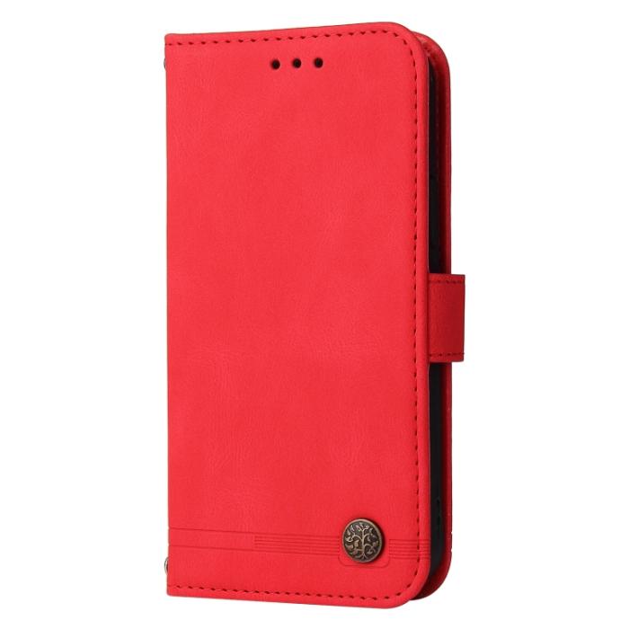 Bild 2, iPhone 15 Pro Fodral Skin Feel Läder Röd