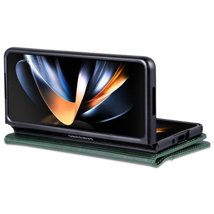 Bild 4, AZNS Galaxy Z Fold 5 Fodral PU-Läder Grön