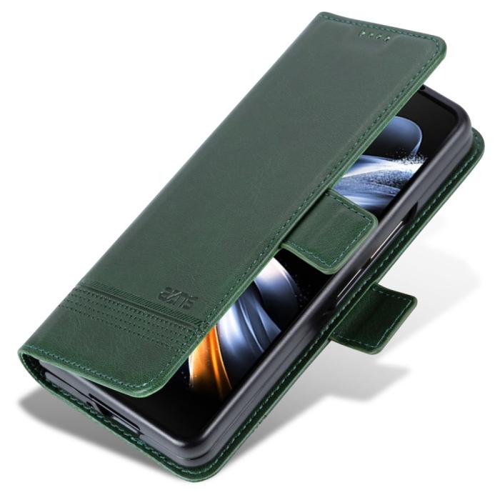 Bild 6, AZNS Galaxy Z Fold 5 Fodral PU-Läder Grön