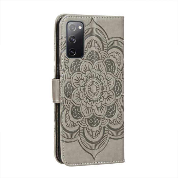 Bild 2, Samsung Galaxy S20 FE - Mandala Läder Fodral - Grå