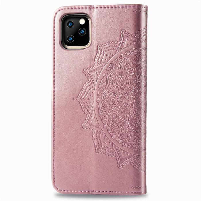 Bild 5, iPhone 11 Pro Max - Mandala Läder Fodral - Roségul