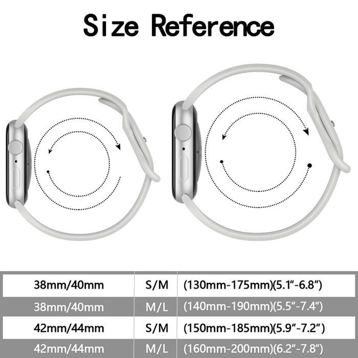 Bild 4, Silikon Armband Butterfly Apple Watch 41/40/38 mm (M/L) Grå