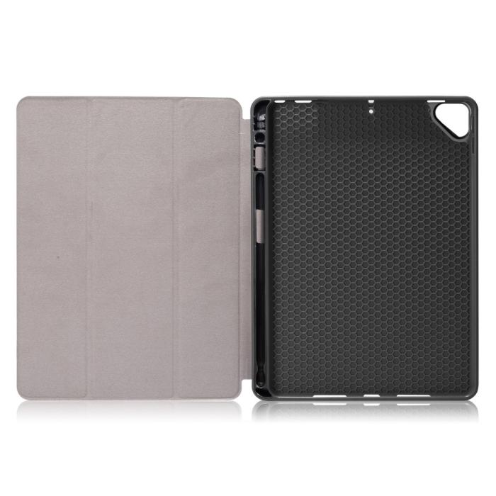 Bild 4, iPad 10.2 2019/2020/2021 Fodral Läder Tri-Fold Pennhållare Svart