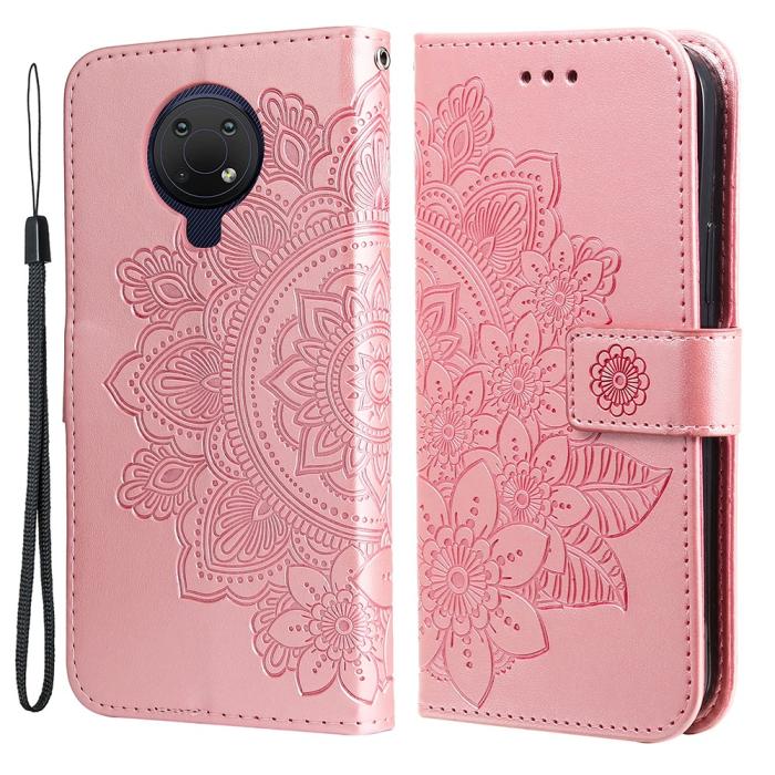 Bild 1, Nokia G10 / G20 Fodral Mandala Läder Roséguld