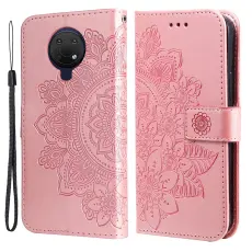 Nokia G10 / G20 Fodral Mandala L&auml;der Ros&eacute;guld