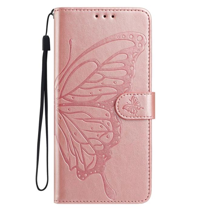 Bild 4, Samsung Galaxy A37 5G Fodral Med Fjäril Tryck Roséguld