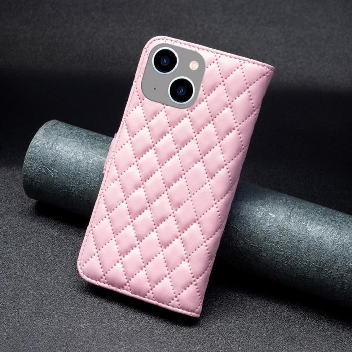 Bild 5, iPhone 15 Fodral Diamond Läder Rosa