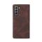 Samsung Galaxy S21 FE Fodral Skin Touch Flip Brun