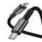 Baseus 2m 100W 5A PD QC USB-C - USB-C Flätad Nylon Kabel - Svart