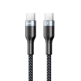 Remax Sury 1m 3A PD USB-C - USB-C Flätad Nylon Kabel - Svart