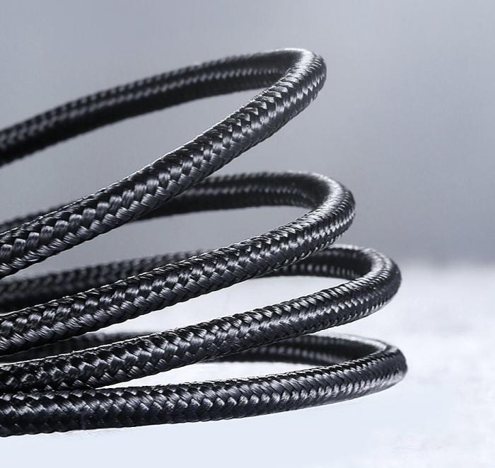 Bild 5, Ugreen 1m 60W 3A USB-C - USB-C Flätad Nylon Kabel - Svart/Grå