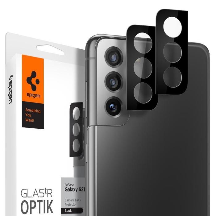 Bild 1, Samsung Galaxy S21 - Spigen 2-PACK Optik GLAS.TR Linsskydd