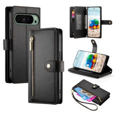 Google Pixel 11/11 Pro Fodral L&auml;der Med Dragkedja Svart