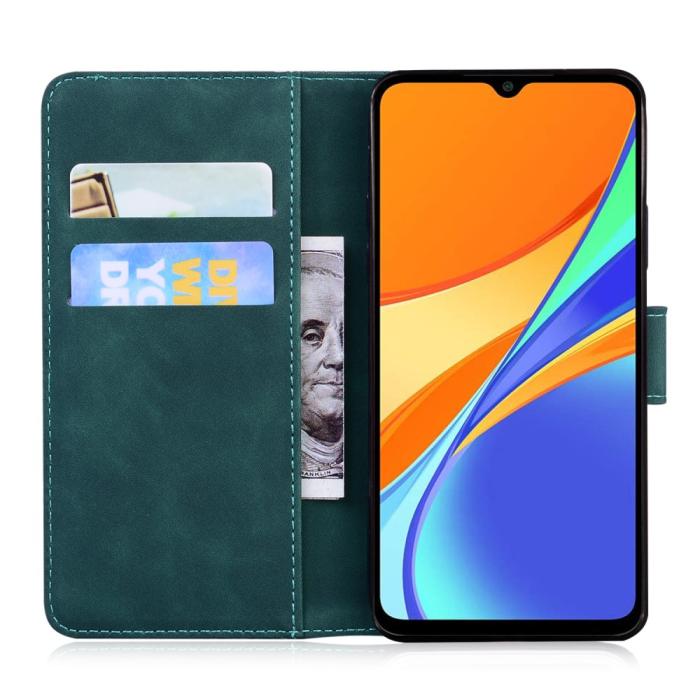 Bild 2, Xiaomi Redmi 9C Fodral Läder Mörk Grön