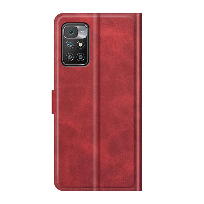 Bild 3, Xiaomi Redmi 10 Fodral Solid Läder Röd