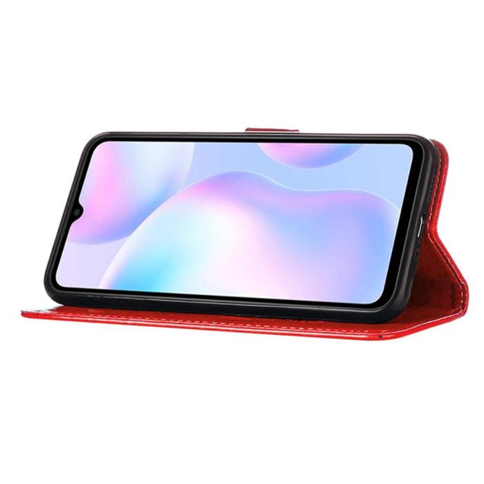 Bild 5, Xiaomi Redmi 9A / 9AT Fodral Butterfly Röd