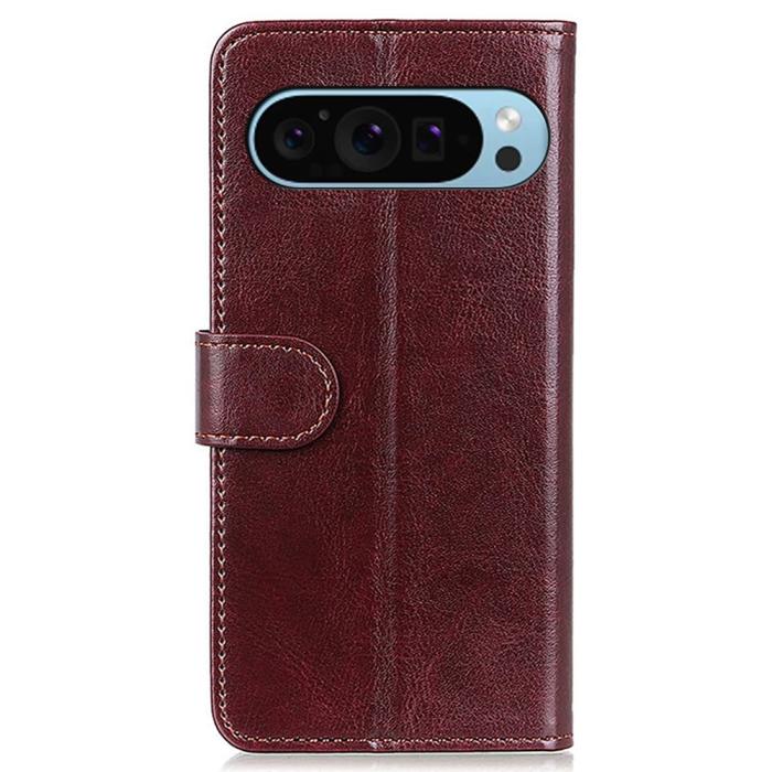 Bild 6, Google Pixel 10/10 Pro / 9/9 Pro Fodral Crazy Horse Läder Brun
