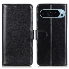 Google Pixel 10/10 Pro / 9/9 Pro Fodral Crazy Horse L&auml;der Svart