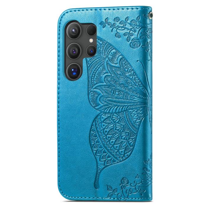 Bild 4, Samsung Galaxy S24 Ultra Fodral Big Butterfly Blå