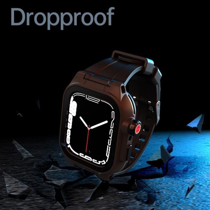 Bild 4, ShellBox Armband Apple Watch 45 mm Vattentätt IP68 Skal Svart