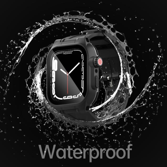 Bild 5, ShellBox Armband Apple Watch 45 mm Vattentätt IP68 Skal Svart