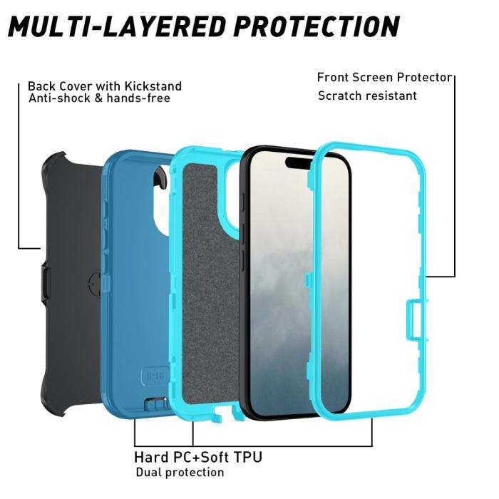 Bild 4, iPhone 16 Skal Extreme Shockproof Hybrid Blå