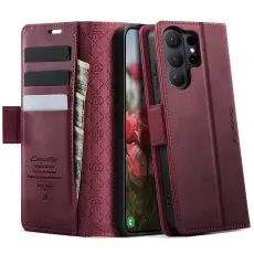 CASEME Samsung Galaxy S26 Ultra Fodral RFID L&auml;der R&ouml;d