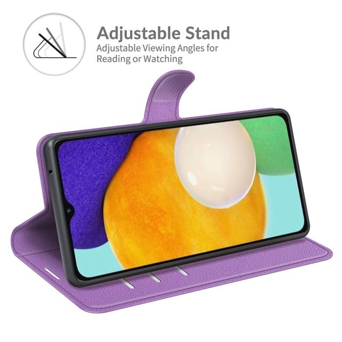 Bild 5, Samsung Galaxy A04s / A13 5G Fodral Litchi Läder Lila