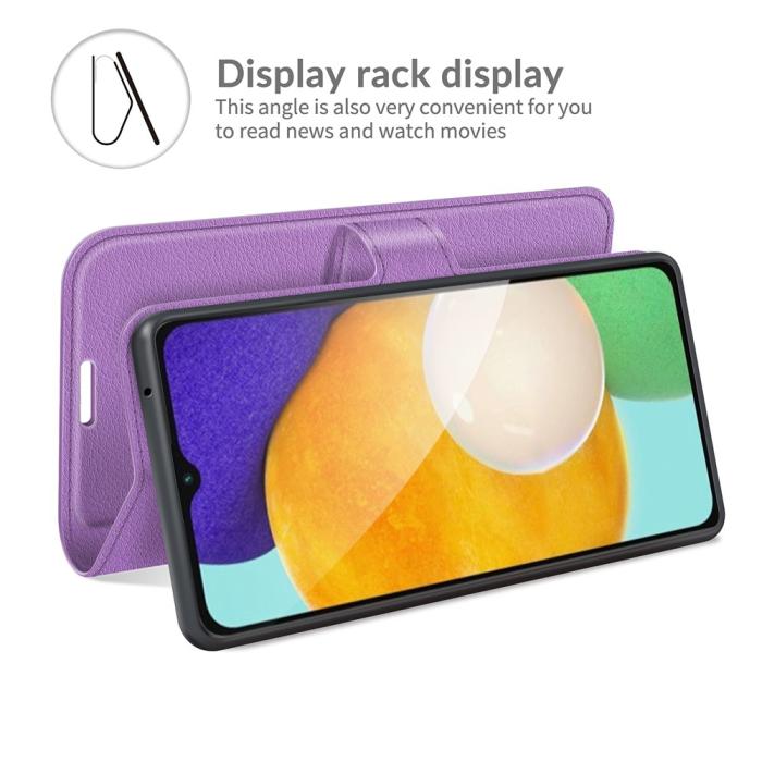 Bild 6, Samsung Galaxy A04s / A13 5G Fodral Litchi Läder Lila