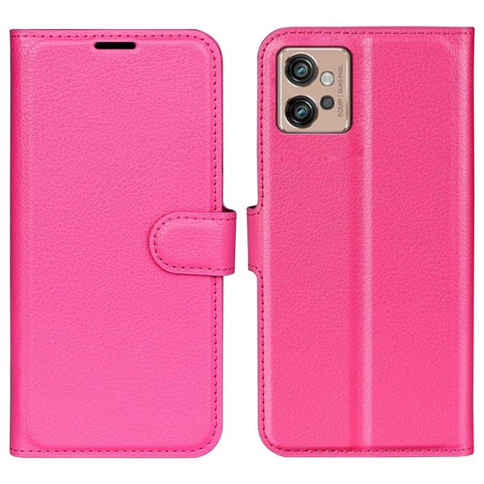 Bild 1, Motorola Moto G32 Fodral Litchi Läder Rosa