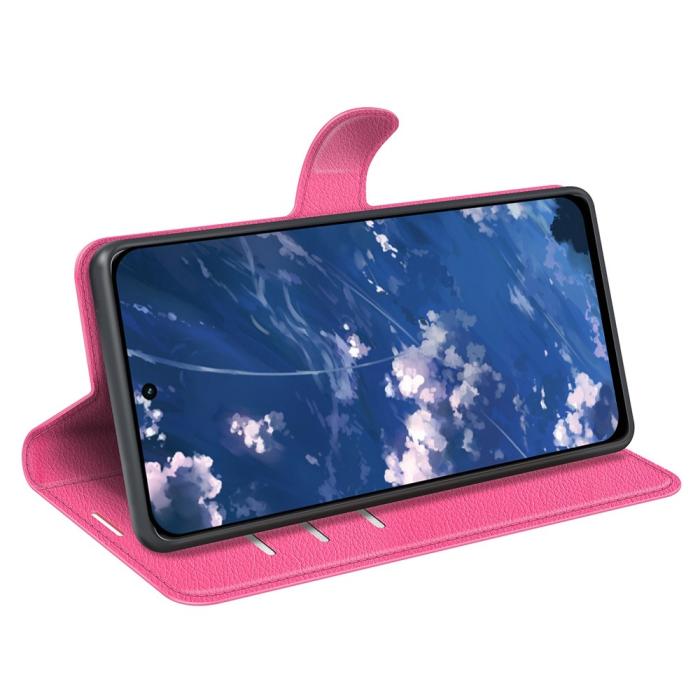 Bild 3, Motorola Moto G32 Fodral Litchi Läder Rosa