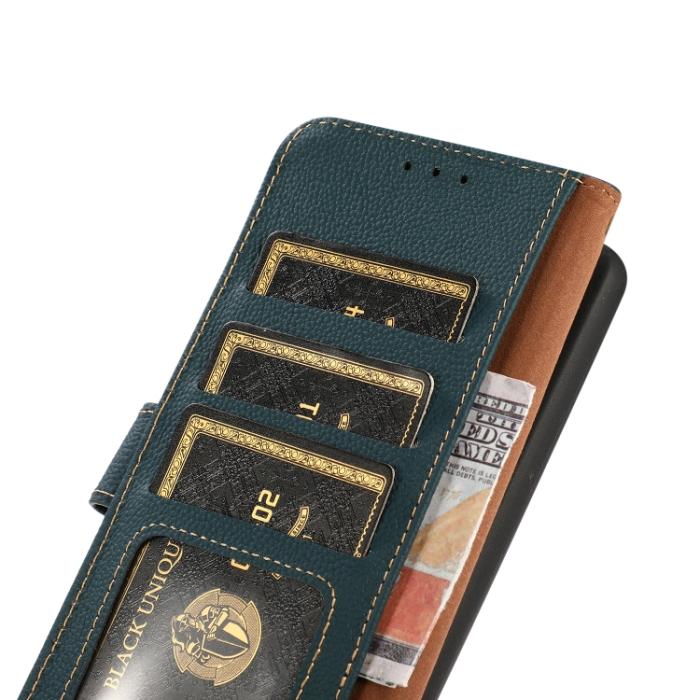 Bild 6, KHAZNEH iPhone 14 Pro Max Fodral RFID Äkta Läder Grön
