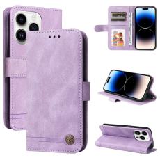 iPhone 15 Pro Fodral Skin Feel Läder Lila