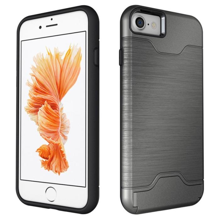 Bild 1, iPhone 7/8 Skal Med Kortfack Och Stöd - Grå