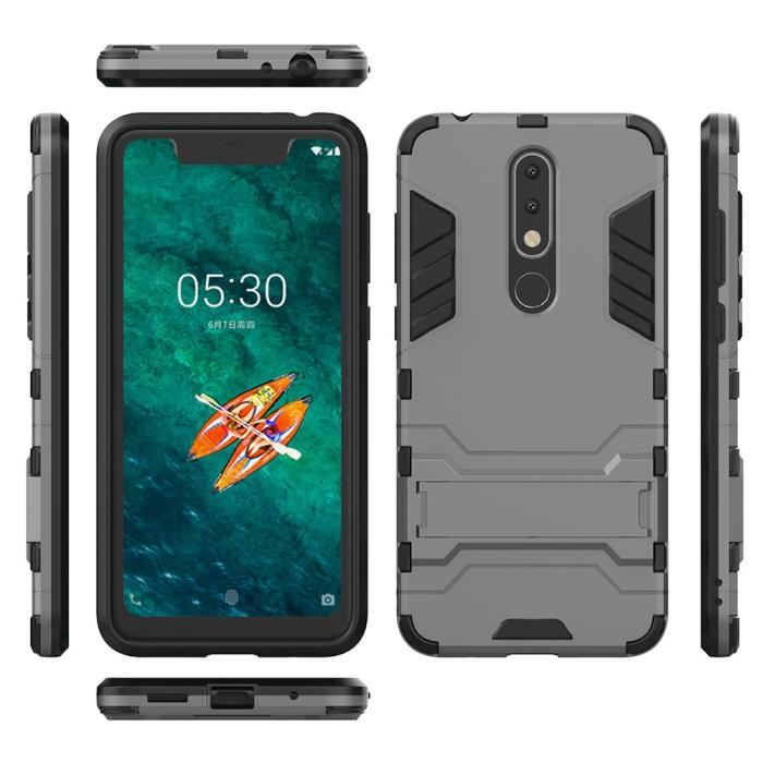 Bild 4, Nokia 5.1 Plus - Armour Skal - Grå