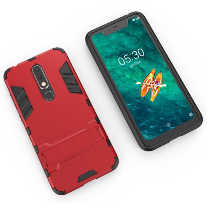 Bild 3, Nokia 5.1 Plus - Armour Skal - Röd