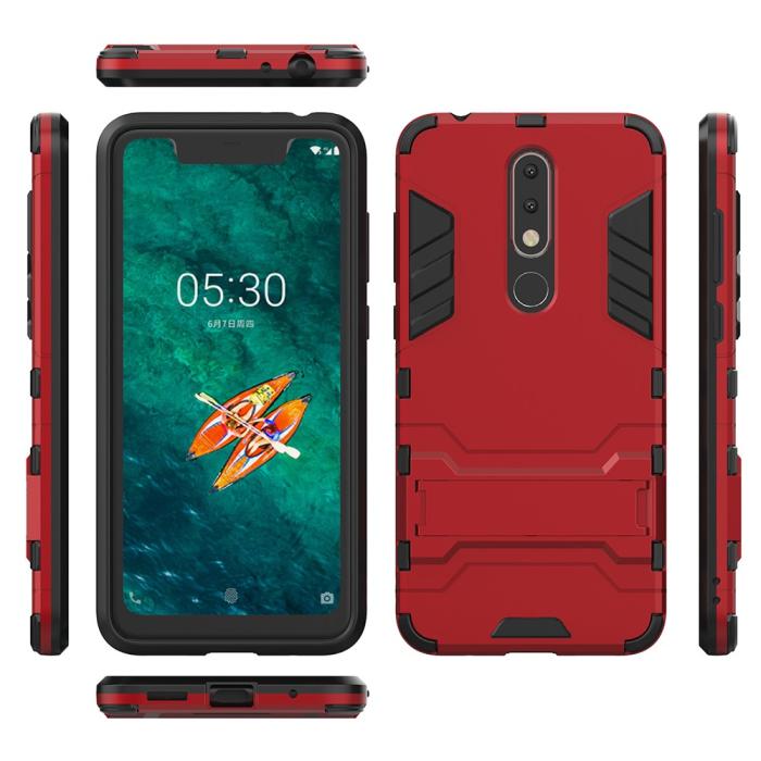Bild 4, Nokia 5.1 Plus - Armour Skal - Röd
