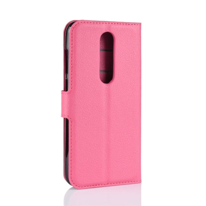 Bild 3, Nokia 5.1 Plus - Litchi Plånboksfodral - Rosa