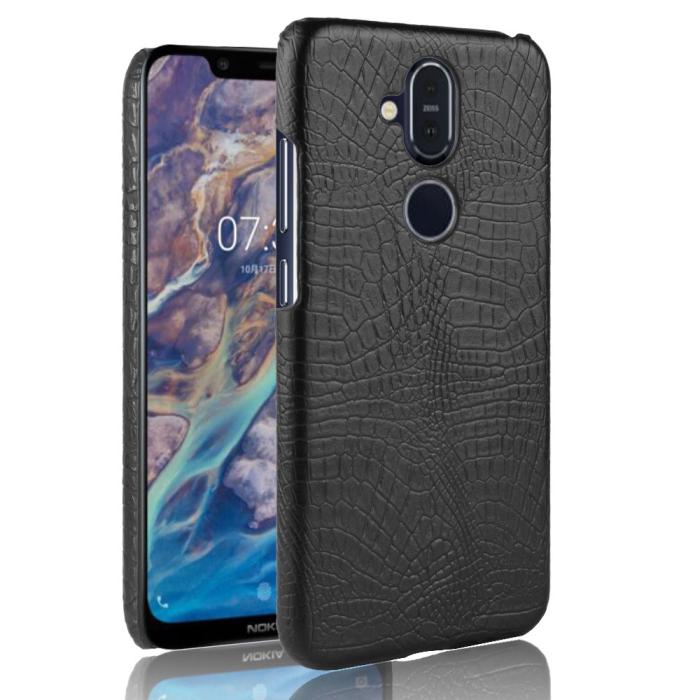Bild 1, Nokia 8.1 - Krokodil Mönster Skal - Svart
